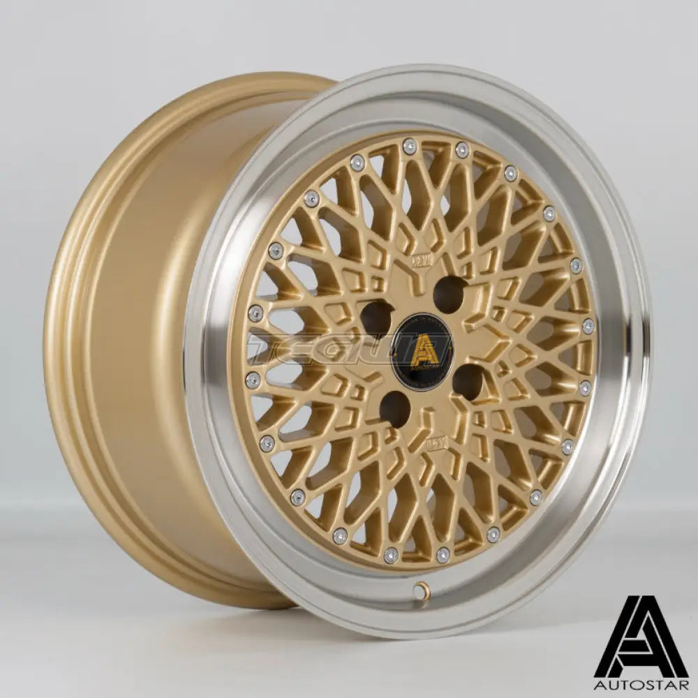 Autostar Minus Alloy Wheel 16x7.5 ET40 4x108 Gold Polished Lip 67.1mm CB
