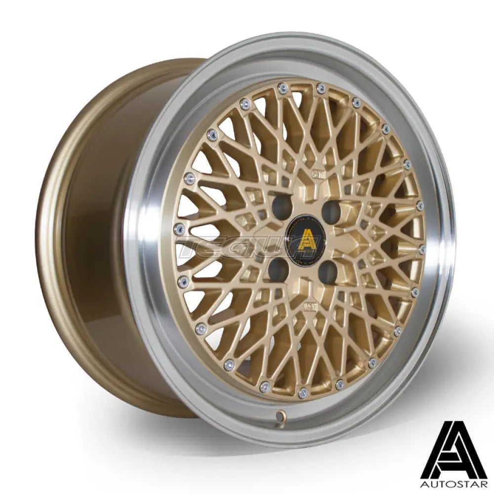 Autostar Minus Alloy Wheel 17x8 ET30 5x100 Gold Polished Lip 67.1mm CB