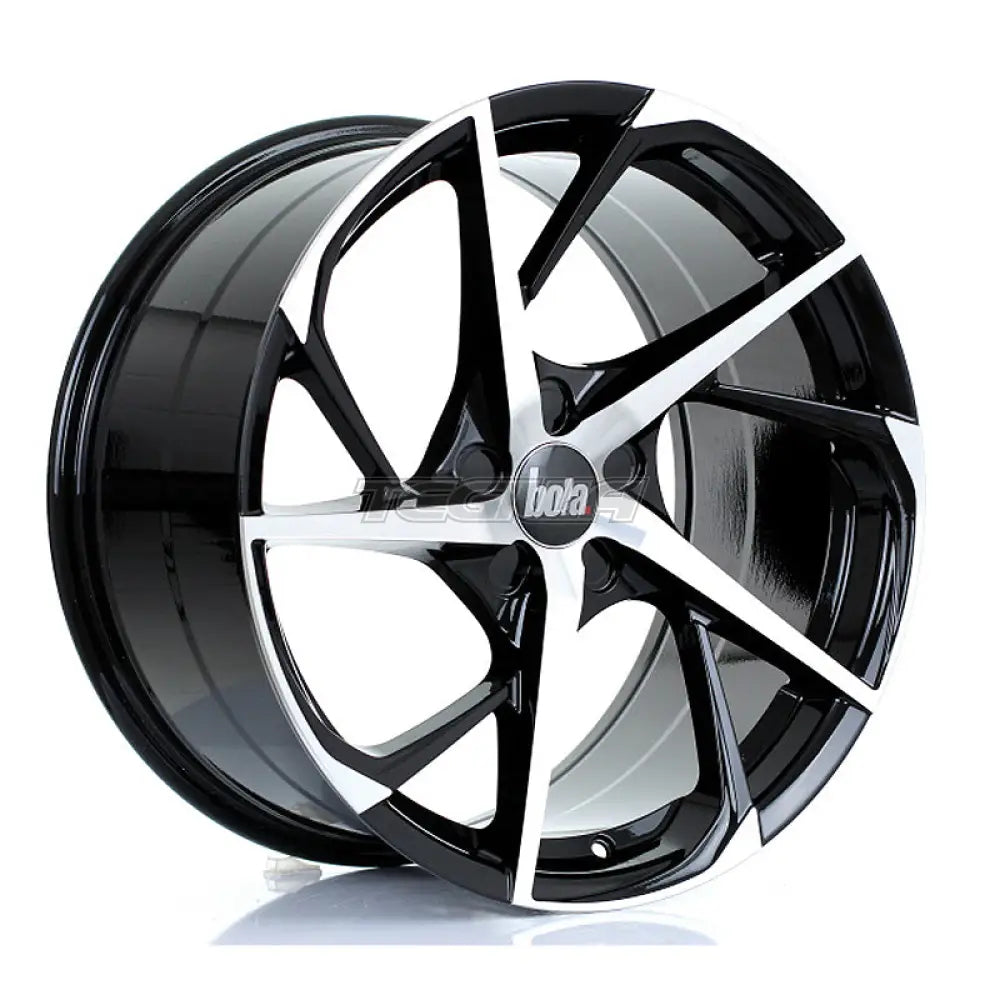BOLA B18 Alloy Wheel 19x9.5 5x115 ET25 To 45 72.6mm CB Black Polished Face