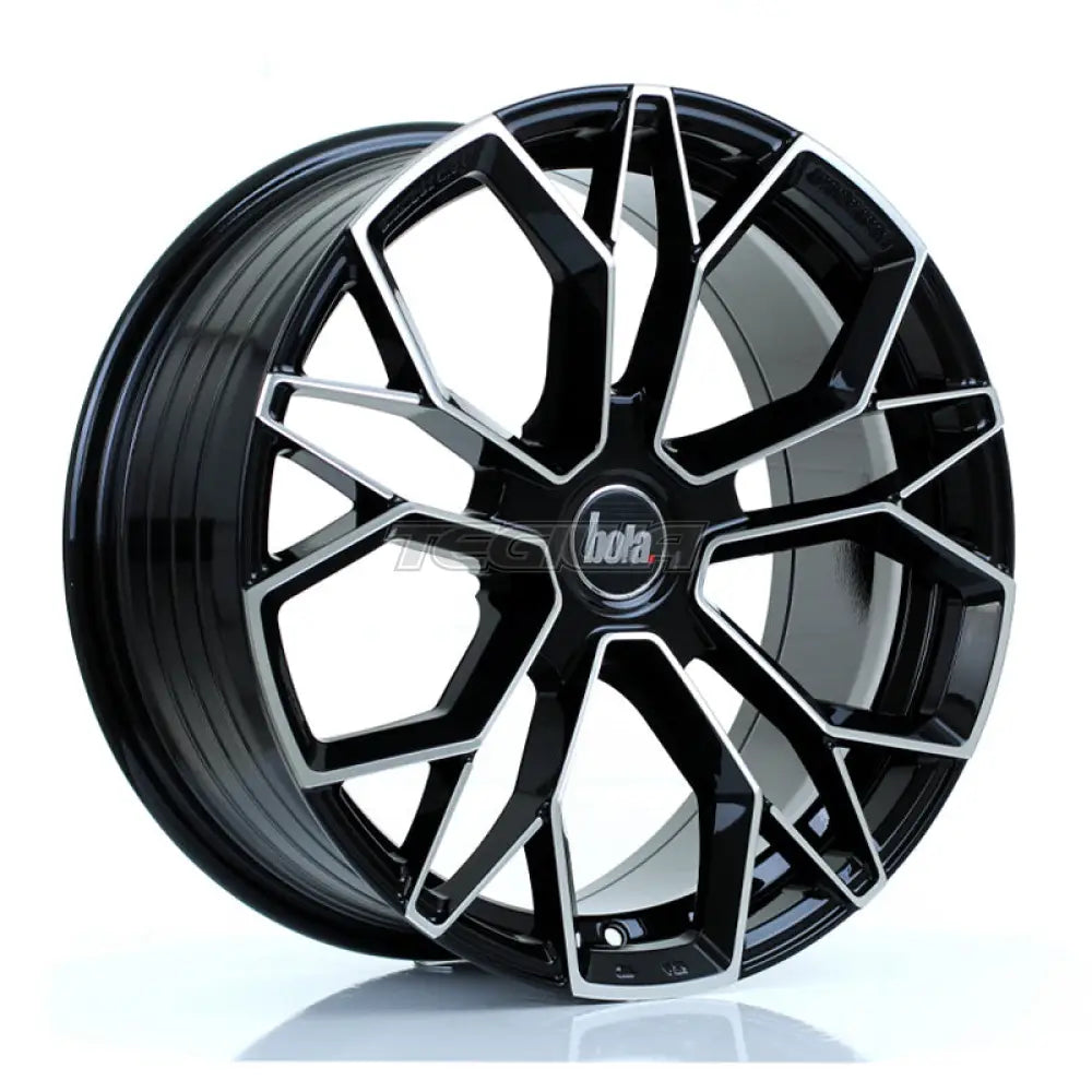 BOLA FLF Alloy Wheel 18x8 5x105 ET40 To 50 72.6mm CB Gloss Black Polished Face