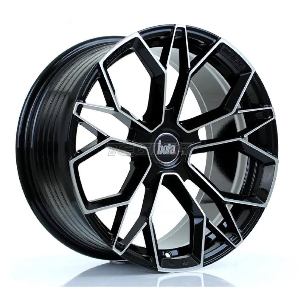 BOLA FLF Alloy Wheel 18x9 5x108 ET42 To 50 72.6mm CB Gloss Black Polished Face