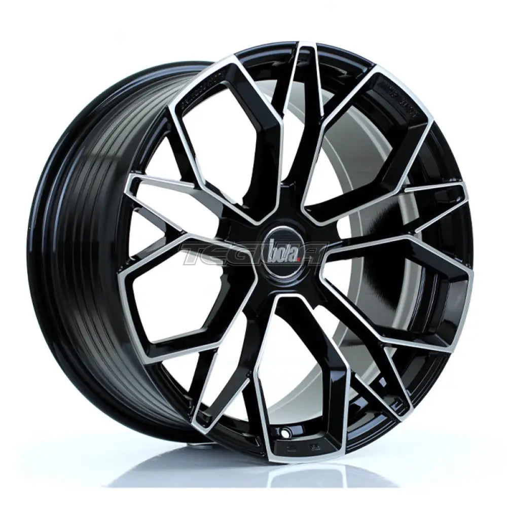 BOLA FLF Alloy Wheel 18x9 5x114 ET42 To 50 72.6mm CB Gloss Black Polished Face