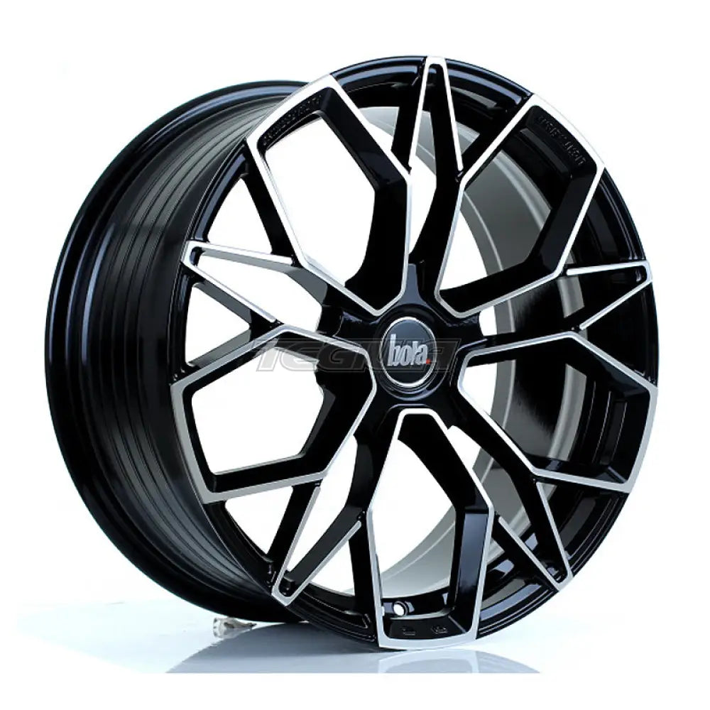 BOLA FLF Alloy Wheel 19x8.5 5x100 ET42 To 50 72.6mm CB Gloss Black Polished