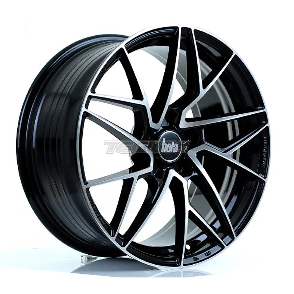 BOLA FLR Alloy Wheel 18x8.5 5x105 ET40 To 50 72.6mm CB Gloss Black Polished Face