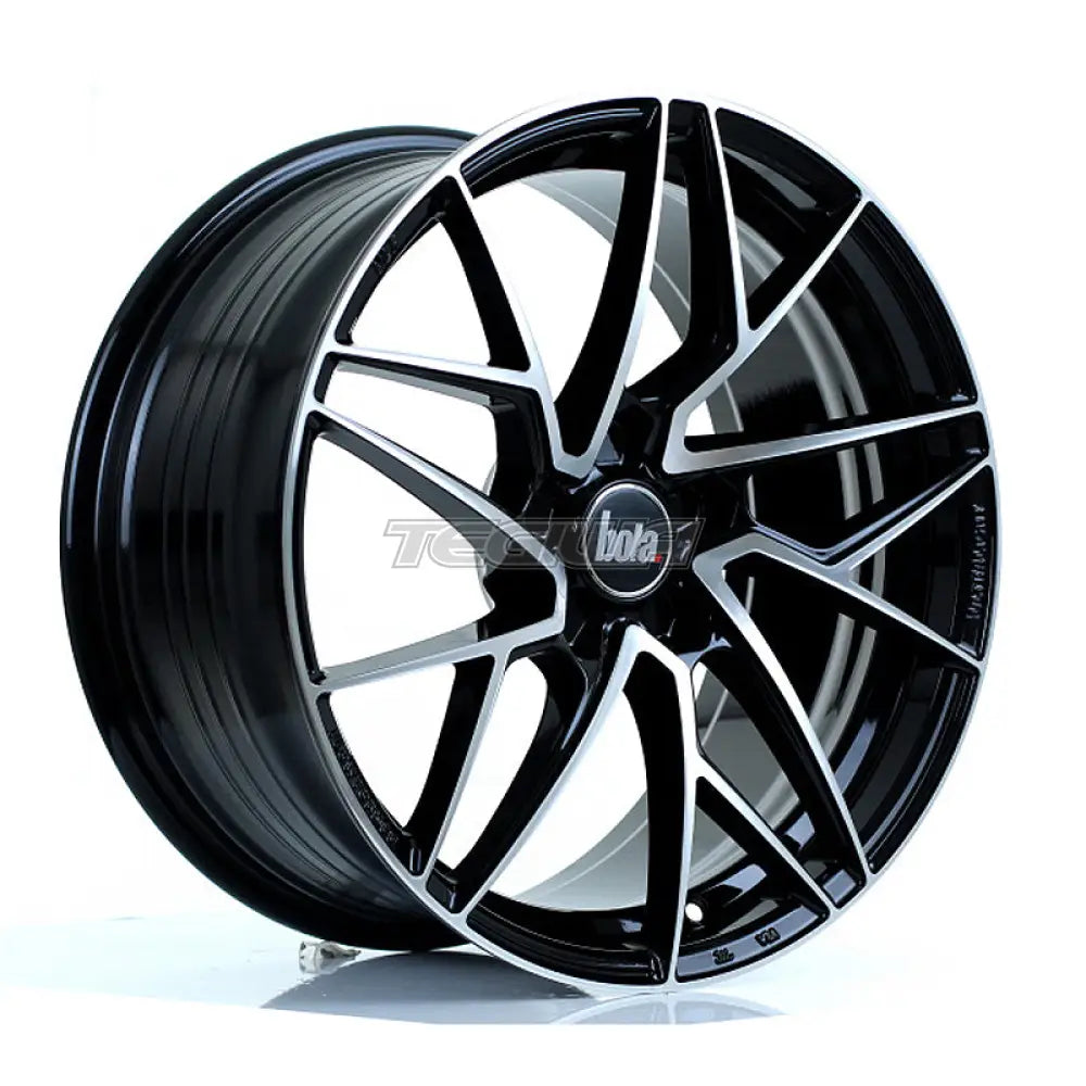 BOLA FLR Alloy Wheel 18x8.5 5x118 ET40 To 50 72.6mm CB Gloss Black Polished Face