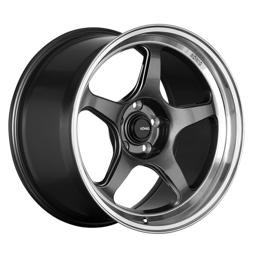 Konig Hyperspec Alloy Wheel 15x8 ET35 4x100 Anthracite Metallic With Mirror Machined Lip 73.1mm CB