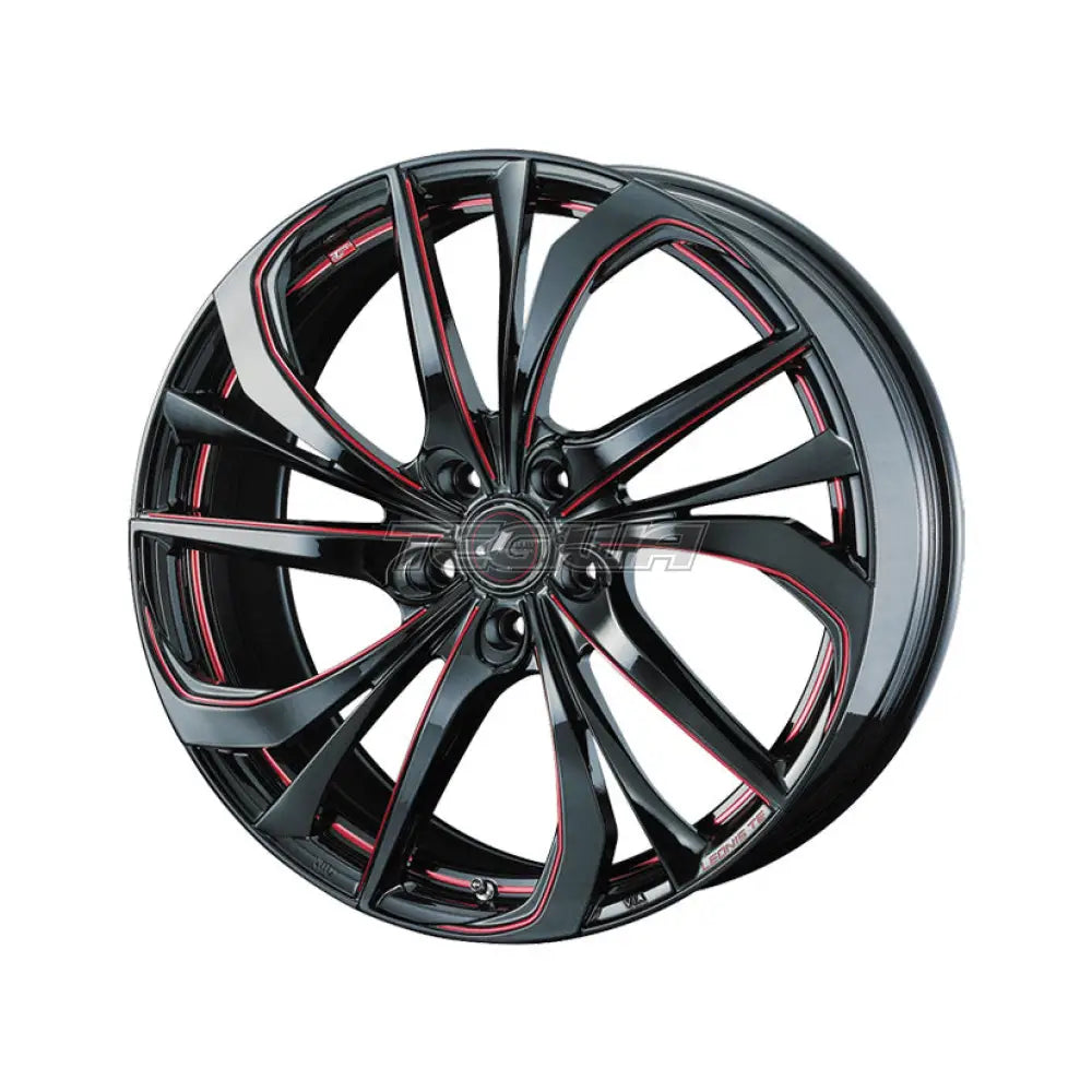 Leonis TE Alloy Wheel 16x5 4x100 ET45 BK/SC/RED 65mm CB