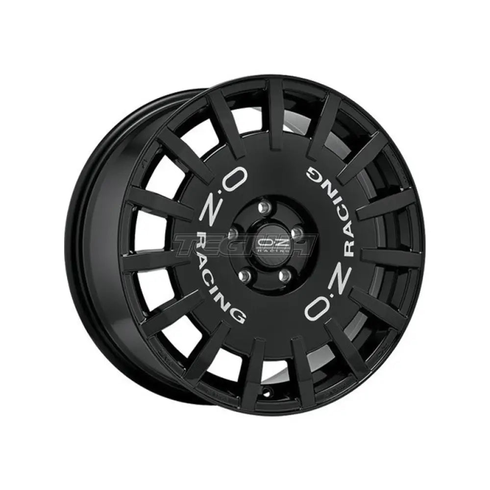OZ Sport Rally Racing Alloy Wheel 17x7 ET45 4x100 Gloss Black Silver Lettering 68mm CB