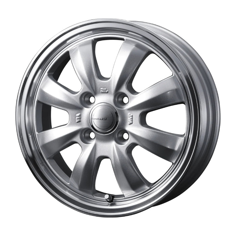 Gyraft 8S Alloy Wheel 15x5.5 ET42 4x100 Silver Polished Rim 73mm CB