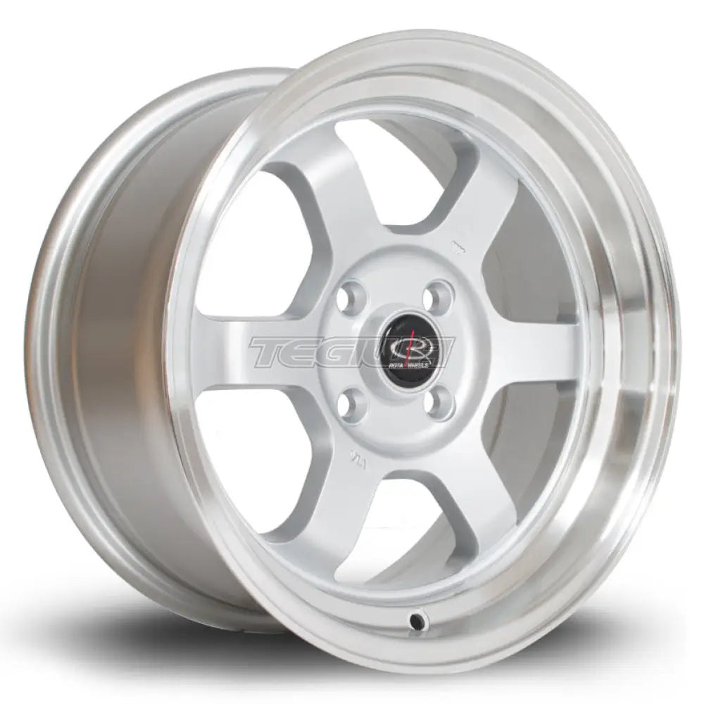 Rota Grid-V Alloy Wheel 15x7 ET20 4x100 Silver Polished Lip 67.1mm CB