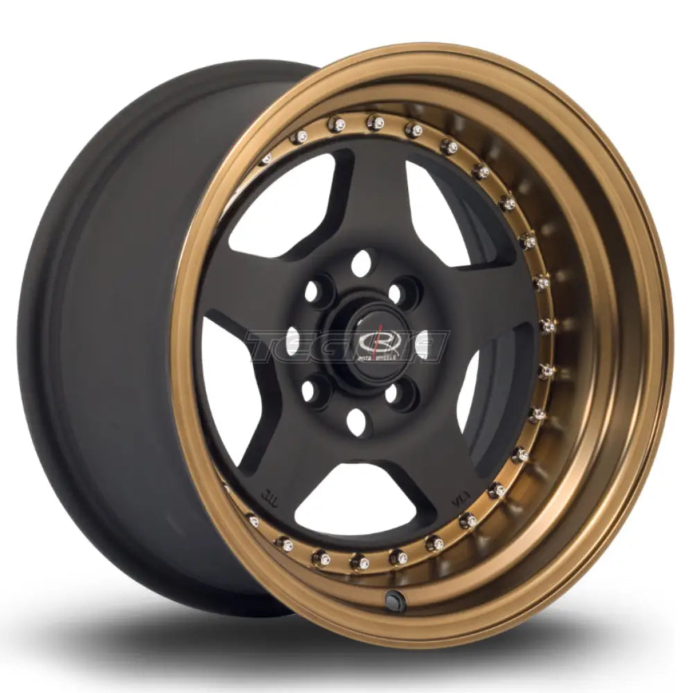 Rota Kyusha Alloy Wheel 15x8 ET0 4x100 Flat Black Bronze Lip 67.1mm CB