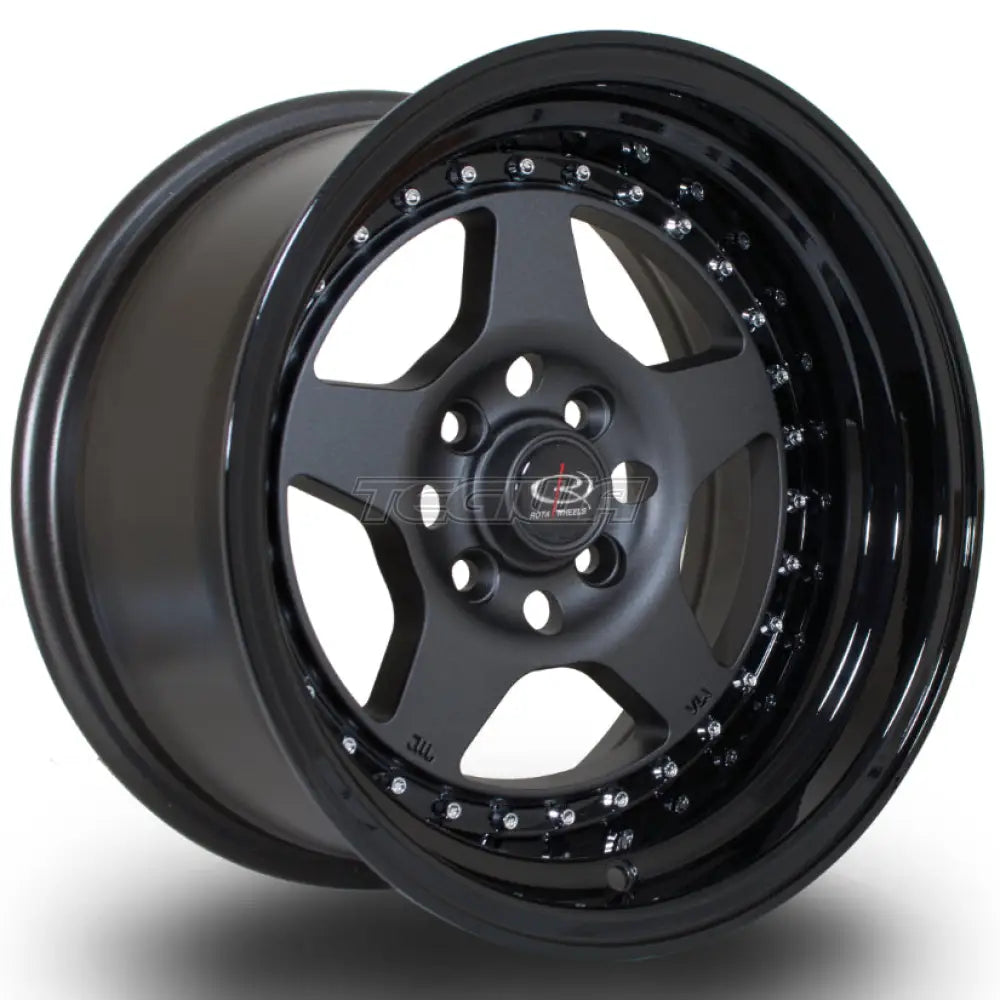 Rota Kyusha Alloy Wheel 15x8 ET0 4x100 Flat Gunmetal Black Lip 67.1mm CB