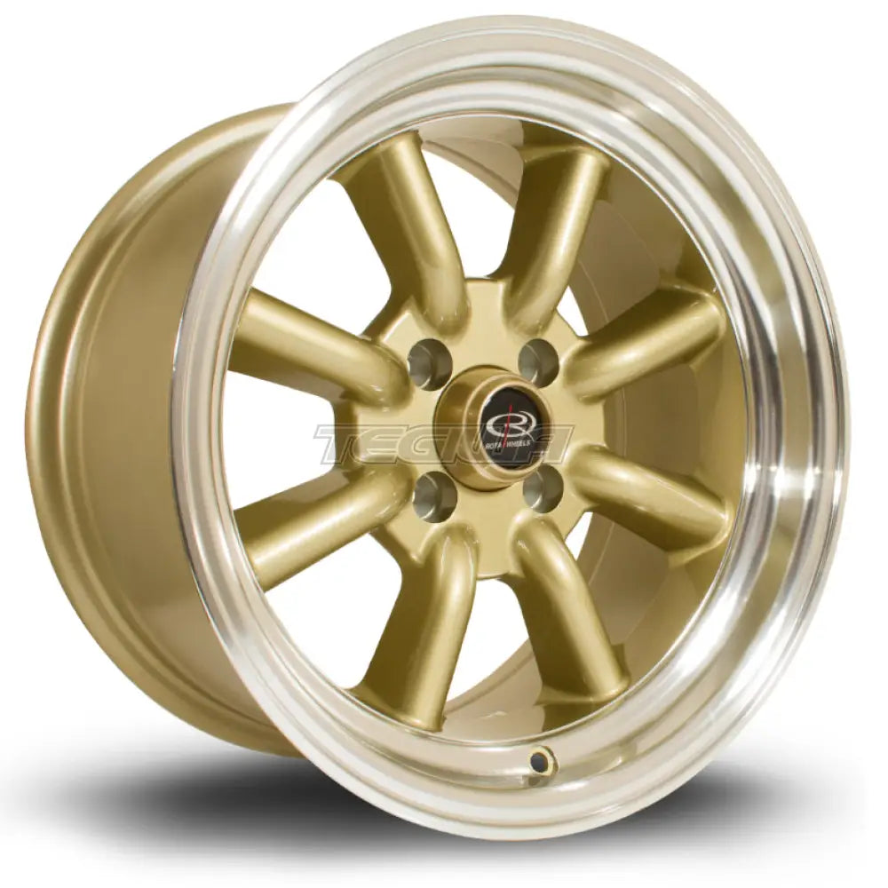 Rota RKR Alloy Wheel 15x8 ET0 4x100 Gold Polished Lip 67.1mm CB