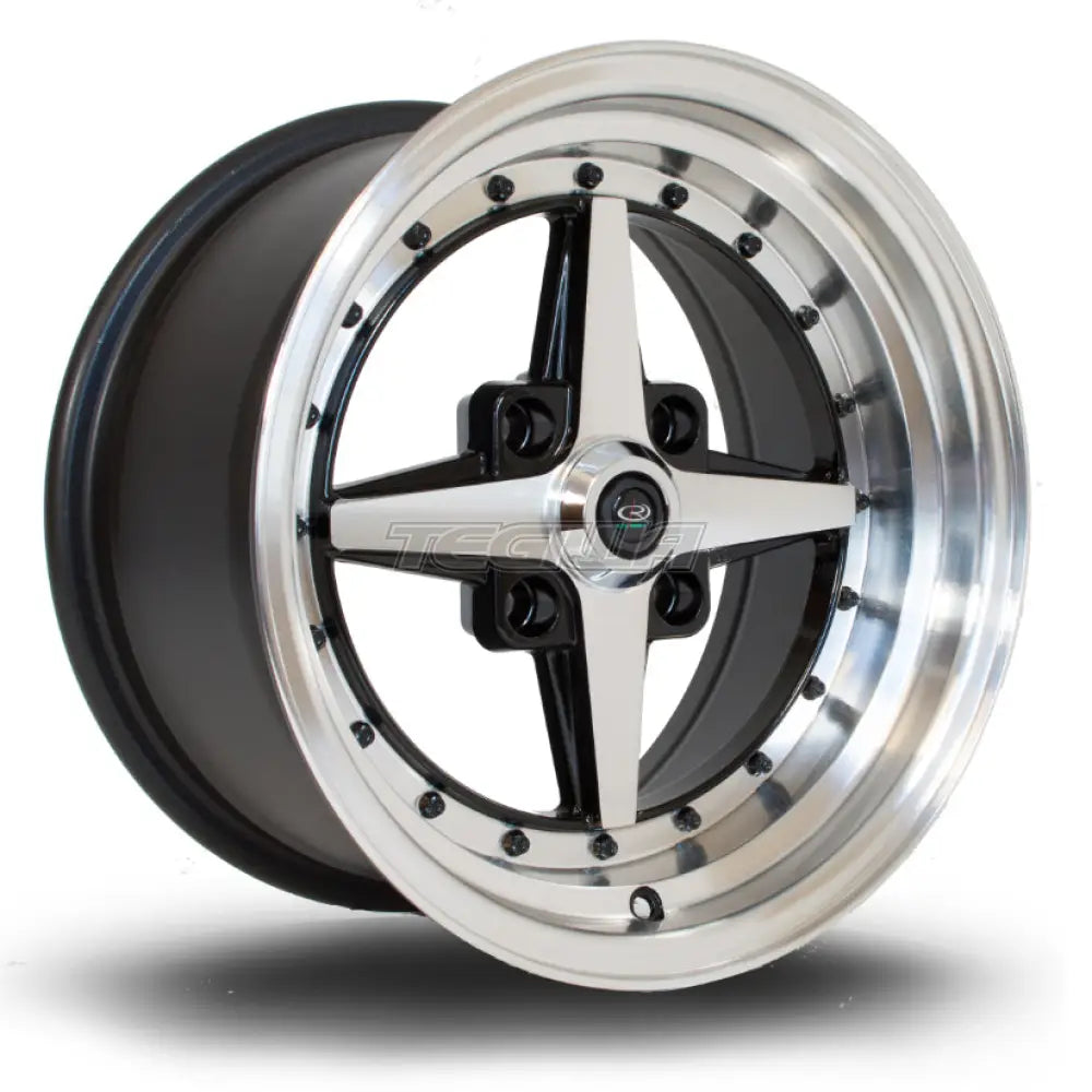 Rota Zero Alloy Wheel 15x8 ET10 4x100 Gloss Black Polished Face 67.1mm CB