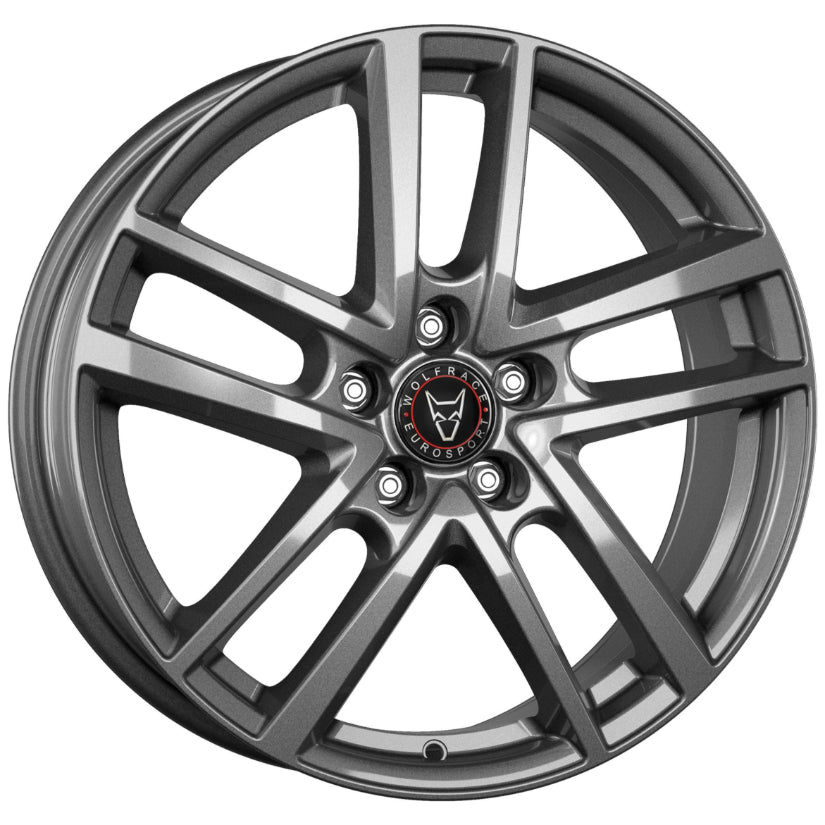 Wolfrace Eurosport TUV Astorga Alloy Wheel 17x7 ET46 5x100 Graphite 57.1mm CB