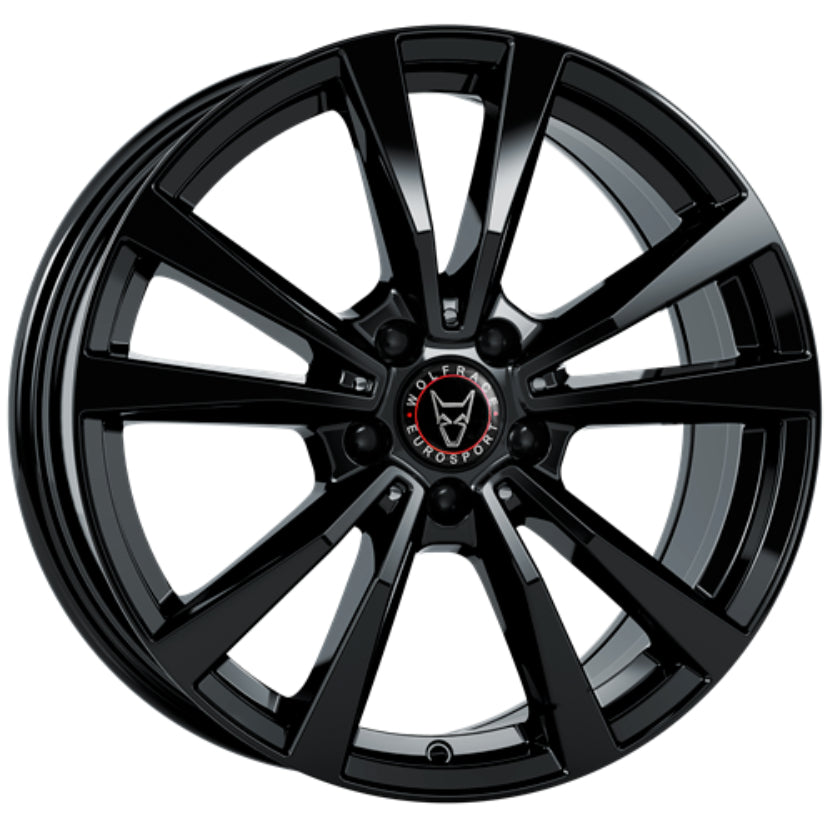 Wolfrace Eurosport TUV M12 Alloy Wheel 18x7.5 ET49 5x112 Diamond Black 66.5mm CB
