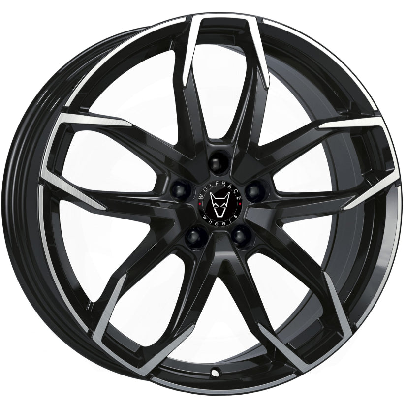 Wolfrace Eurosport TUV Lucca Alloy Wheel 20x8 ET45 5x112 Diamond Black Polished 70.1mm CB