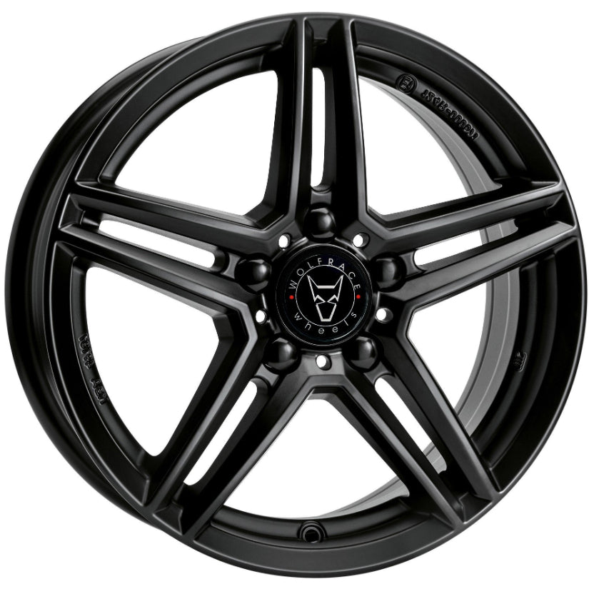 Wolfrace Eurosport TUV M10 Alloy Wheel 16x6.5 ET49 5x112 Racing Black 66.5mm CB