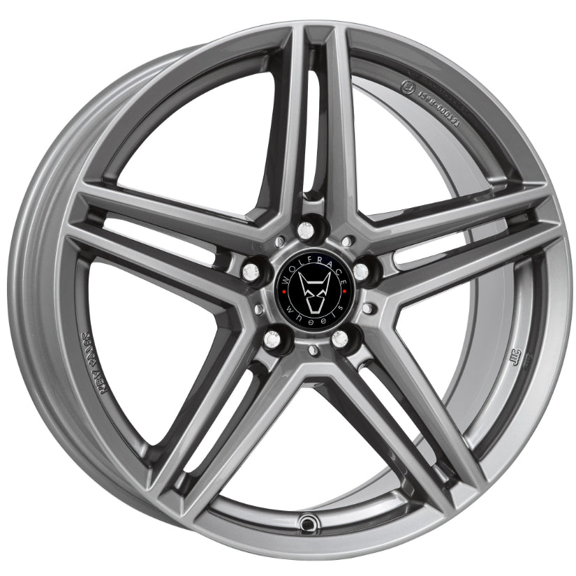 Wolfrace Eurosport TUV M10 Alloy Wheel 18x9 ET52.5 5x112 Metal Grey 66.5mm CB